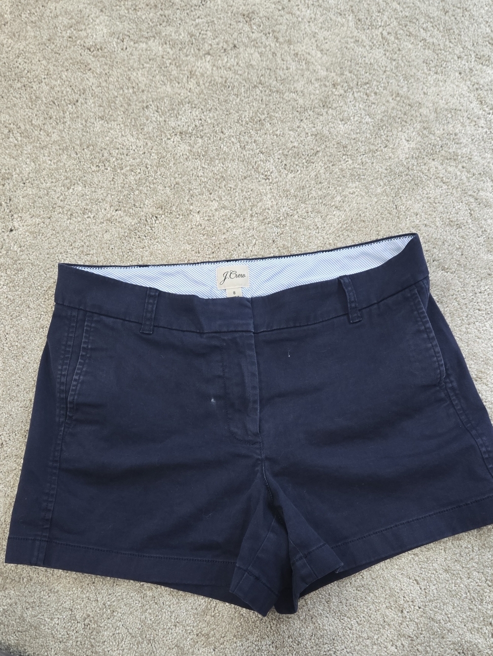 J. Crew Navy Cotton Bermuda Shorts - Classic Chino Style